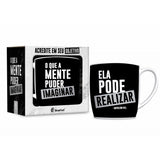 CANECA PORCELANA - O QUE A MENTE IMAGINAR - BRASFOOT