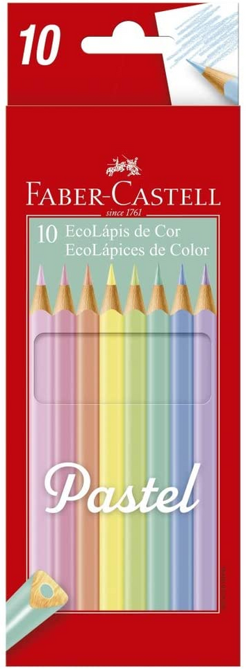 Lápis de Cor - EcoLápis Pastel -10 Cores - Faber Castell