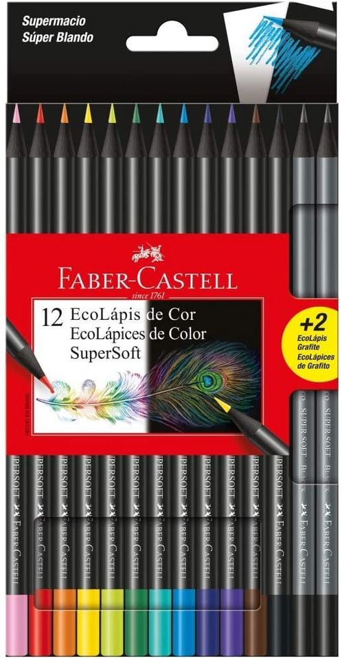 12+2 Lápis de Cor - EcoLápis Supersoft - Faber Castell
