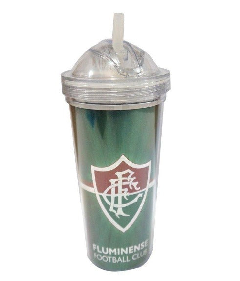 Copo De Plástico Com Canudo 450ml - Fluminense