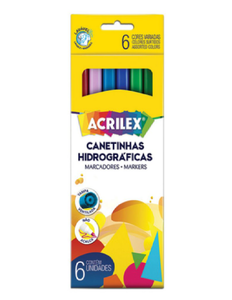 Canetinhas Hidrográficas - 6 cores - Acrilex