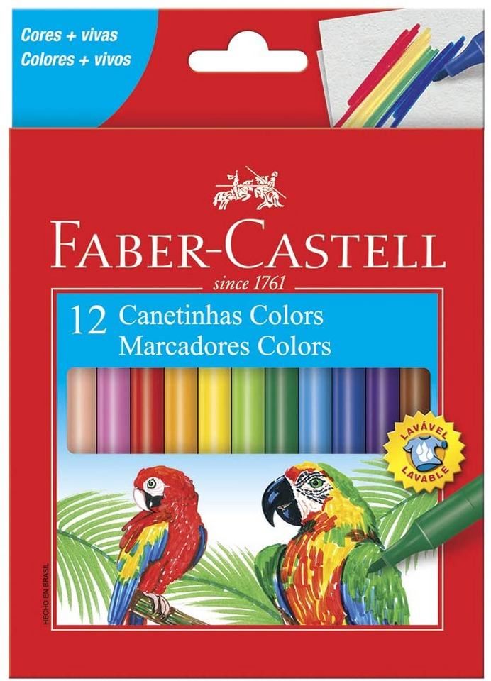 Canetinha Hidrográfica 12 Cores - Faber Castell