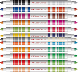Canetinha Hidrográfica Bicolor - 12 Canetas, 24 Cores - Faber Castell