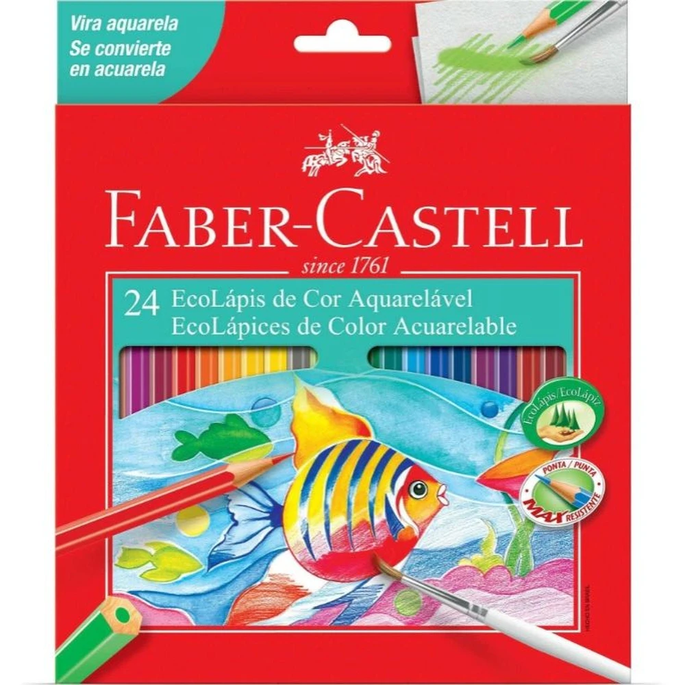 Lápis de Cor com 24 Cores Aquarela - Faber Castell
