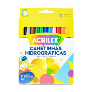 Canetinhas Hidrográficas - 12 cores - Acrilex