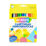 Canetinhas Hidrográficas - 12 cores - Acrilex